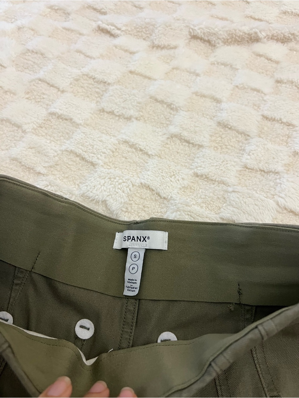 SPANX Twill Crop Wide Leg Pants Tuscan Olive Small Petite - Picture 3 of 3
